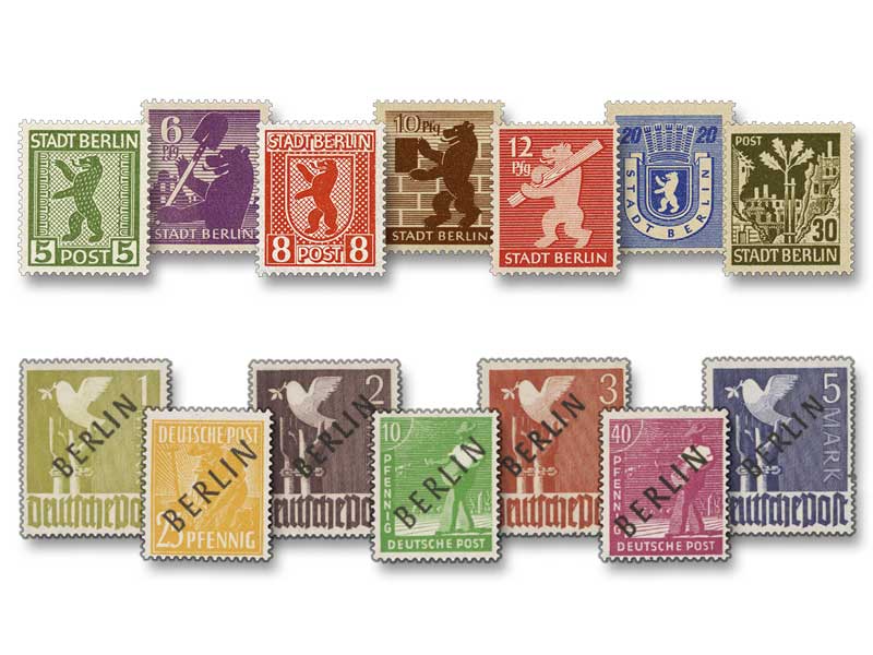 Die ersten Briefmarken fr Berlin, postfrisch