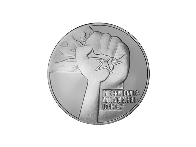DDR Mnze: 5 Mark "Internat. Anti-Apartheid-Jahr 1978"