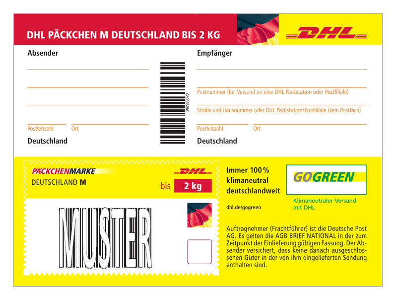 DHL PÄCKCHENMARKE M Deutschland bis 2 kg