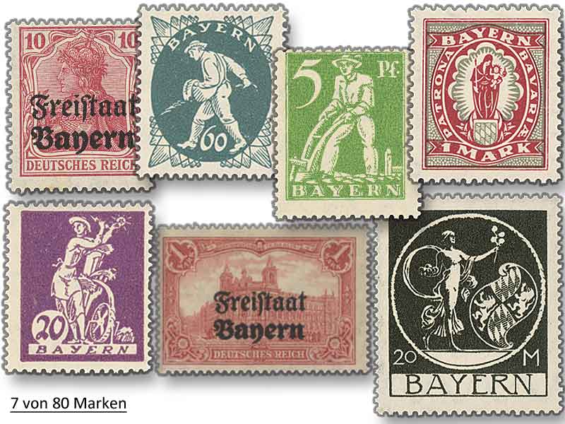 Altdeutschland-Bayern, Komplett-Set "Alle Briefmarken Bayerns ab Republik"