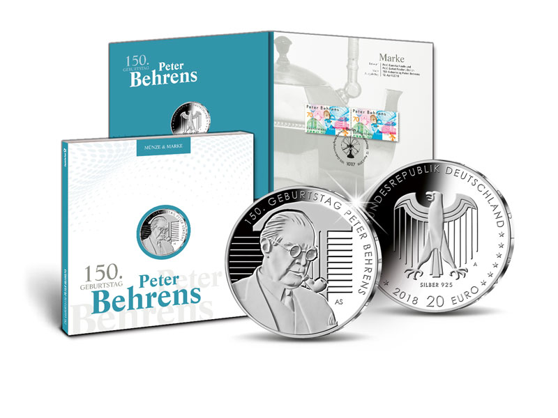 Numisfolder Mnze & Marke: "150. Geburtstag Peter Behrens"