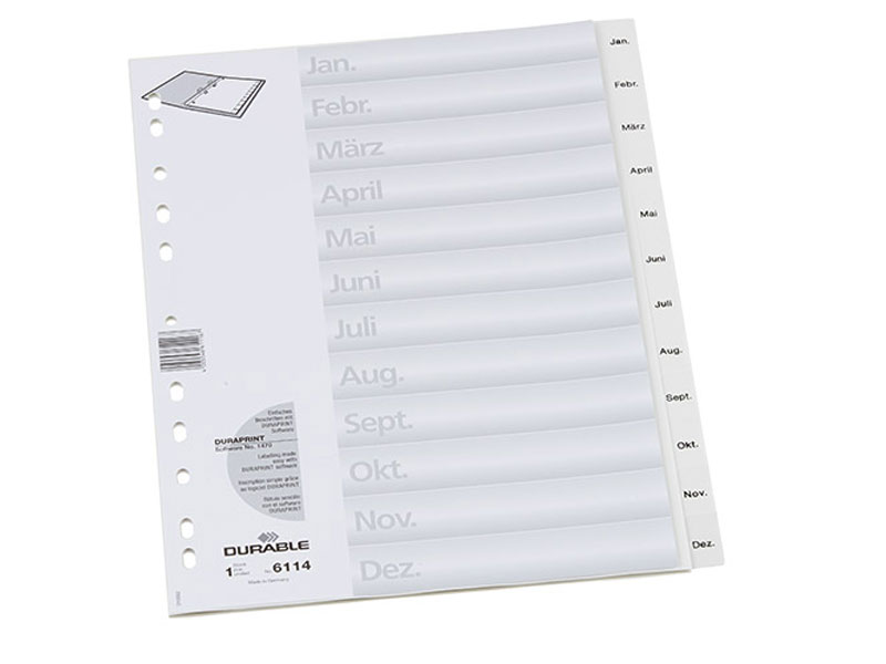 Durable Register Jan - Dez, A4 - 12-teilig