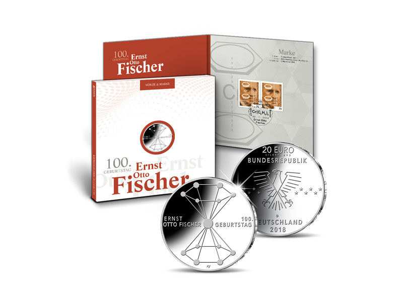 Numisfolder Mnze & Marke: "100. Geburtstag Ernst Otto Fischer"
