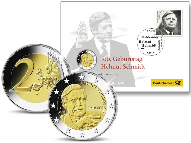 Numisbrief: "100. Geburtstag Helmut Schmidt"