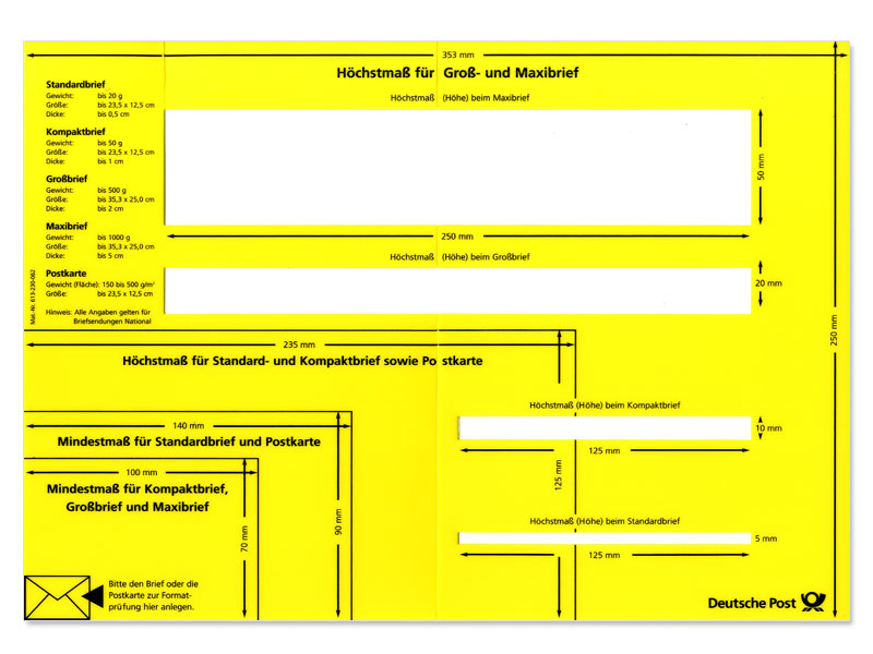 Bild &quot;Formatschablone Brief Inland&quot;