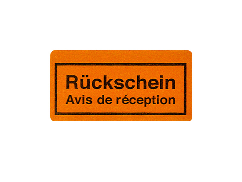Rckschein Label International, Rolle  250 Stck
