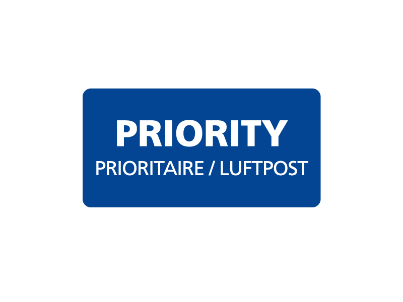 Priority Luftpostaufkleber, Rolle  250 Stck