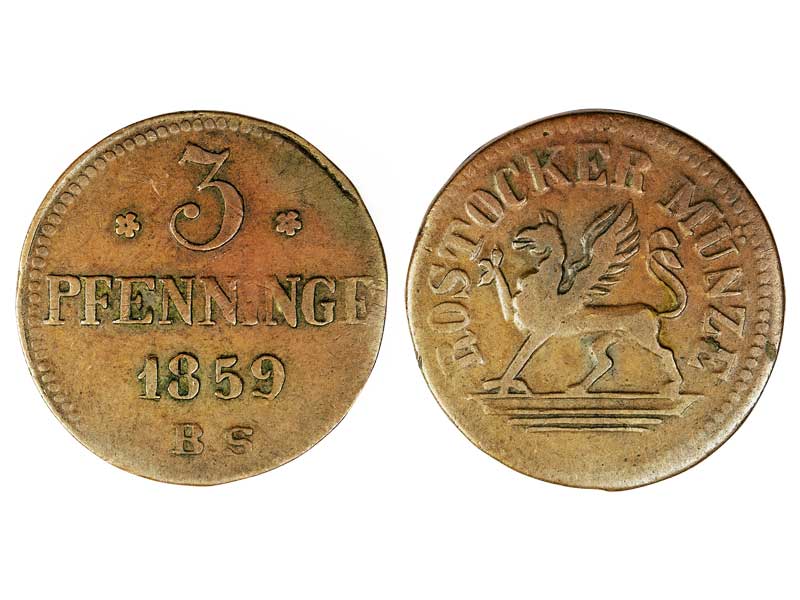 3 Pfennig Rostock 1815/64