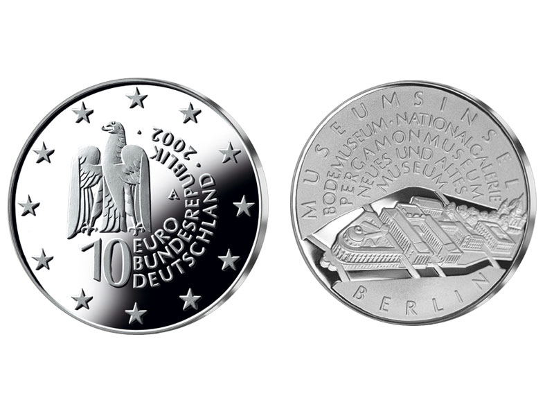 10-Euro Mnze Museumsinsel Berlin; Stgl.