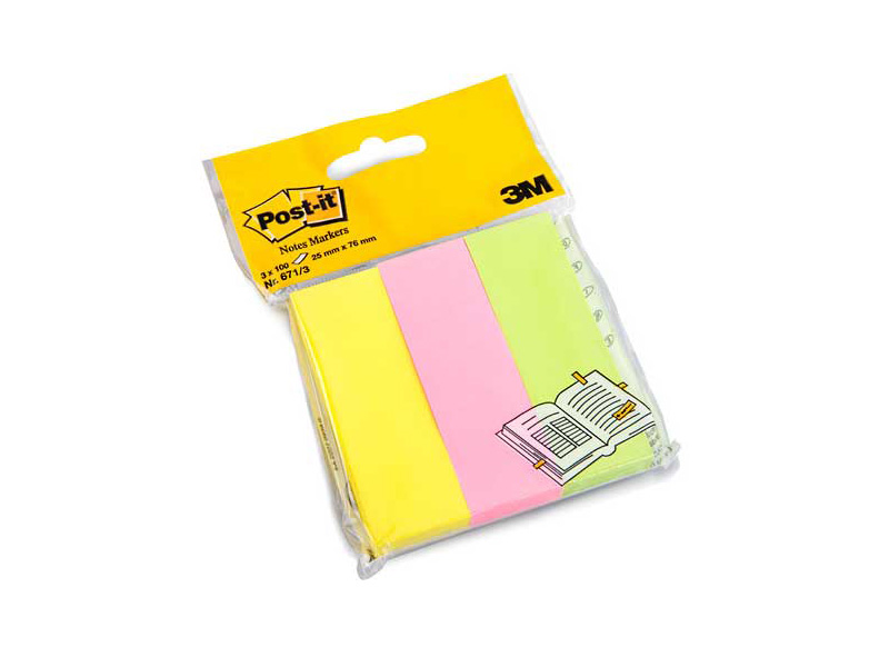 Post-it Page Markers, 25 x 76 mm, 3 x 100 Blatt