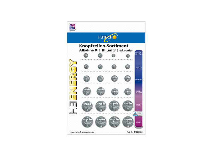 Heitech Knopfzellen Sortiment - 24 Stck