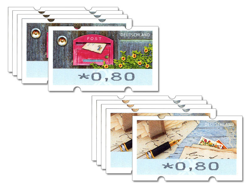 Automatenmarken-10er-Set  0,80 EUR, Motivgemischt, 2019