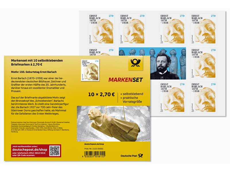 Markenset "Ernst Barlach", Briefmarke zu 2,70 EUR, 10er-Set