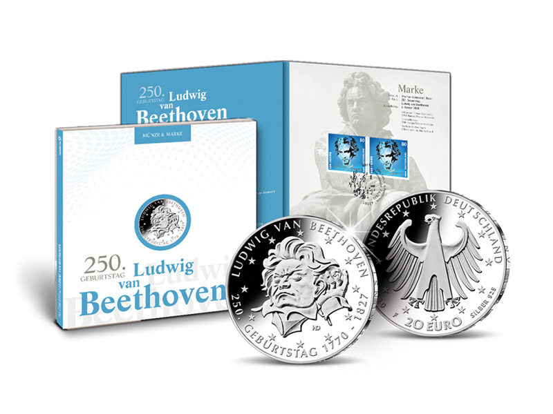 Numisfolder Mnze & Marke: "250. Geburtstag Ludwig van Beethoven"