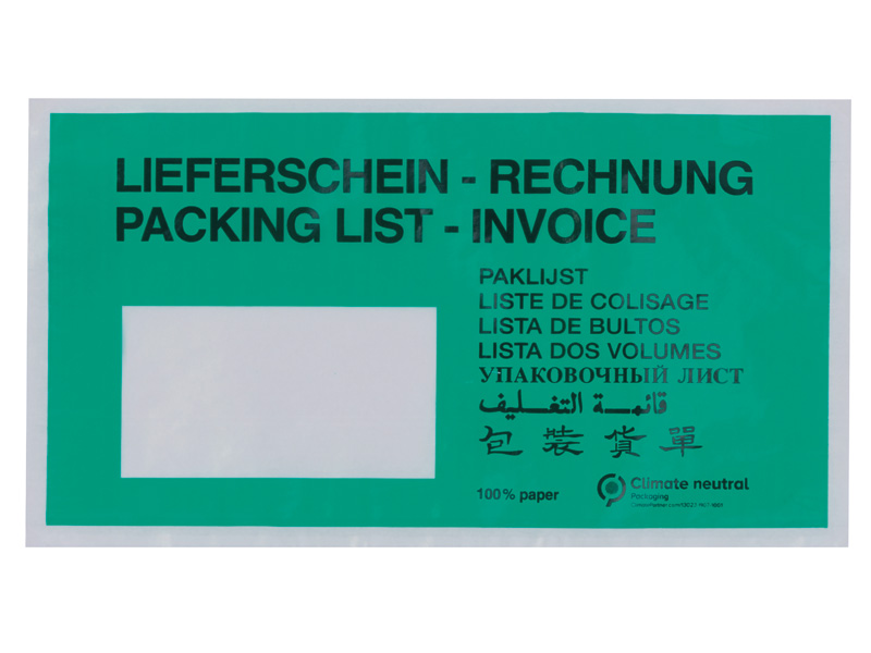 Lieferschein-/Dokumententasche DIN lang, grün