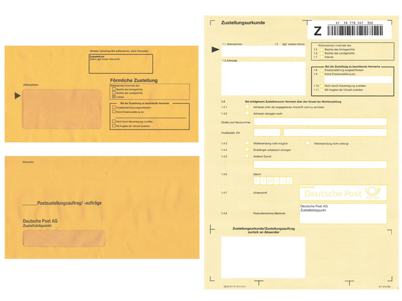 Set Postzustellungsauftrag, 50 Stck