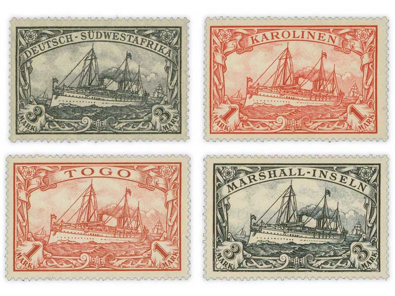 Dt. Reich/dt. Kolonien, Set,  "Die deutschen Kolonien - groe Kaiseryacht"