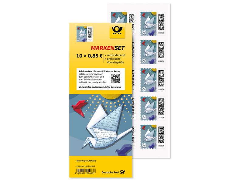 Markenset Brieftaube, Briefmarke zu 0,85 EUR, 10er-Set