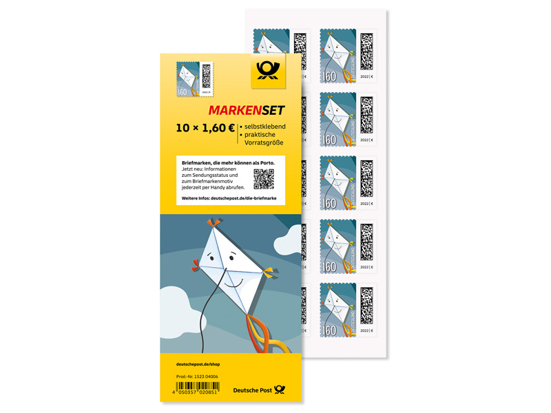 Markenset Briefdrachen, Briefmarke zu 1,60 EUR, 10er-Set
