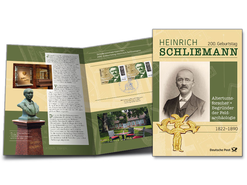 Erinnerungsblatt "200. Geburtstag Heinrich Schliemann"