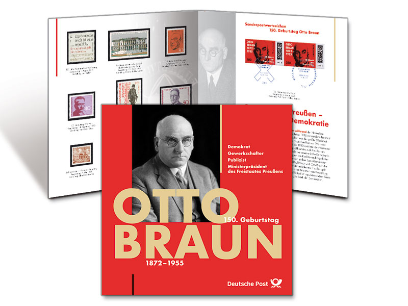 Schmuckblatt "150. Geburtstag Otto Braun"