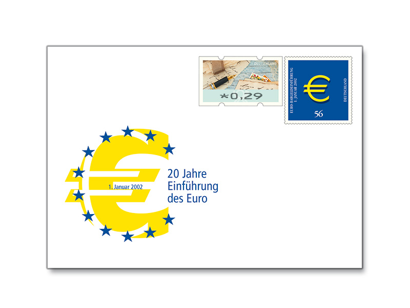 Gedenkbriefumschlag 20 Jahre Einführung des Euro