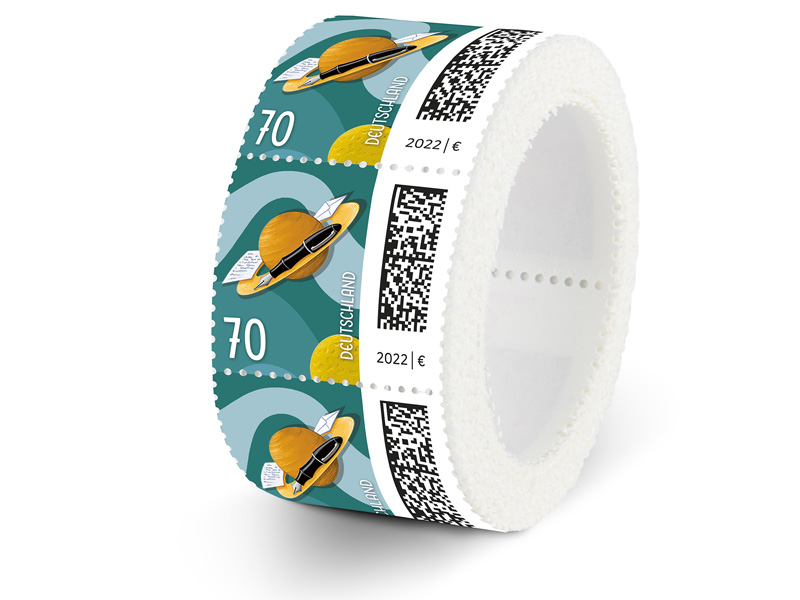 Brief auf Umlaufbahn, Briefmarke zu 0,70 EUR, 200er-Rolle