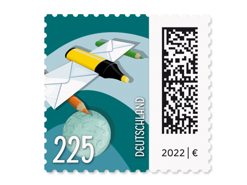 Briefsonde im Weltall, Briefmarke zu 2,25 ?, 10er-Bogen