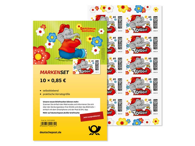 Markenset Benjamin Blmchen, Briefmarke zu 0,85 EUR, 10er-Set