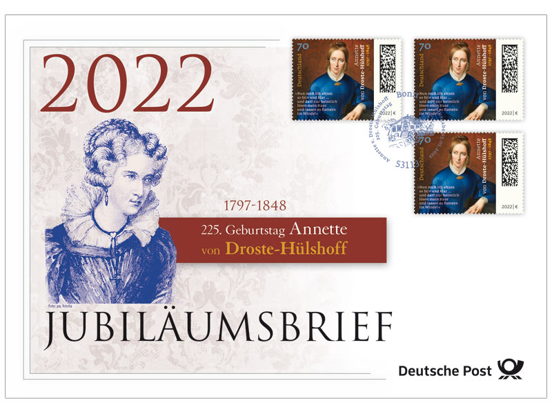 Jubilumsbrief "225. Geburtstag Annette von Droste-Hlshoff"