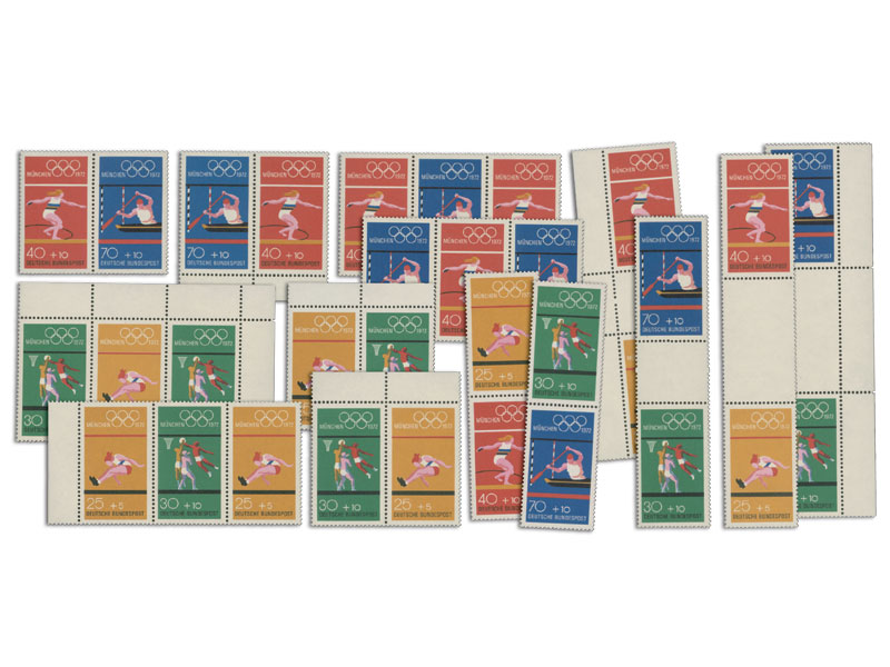 BRD: Zusammendruck-Kombinationen "Olympische Sommerspiele München 1972"