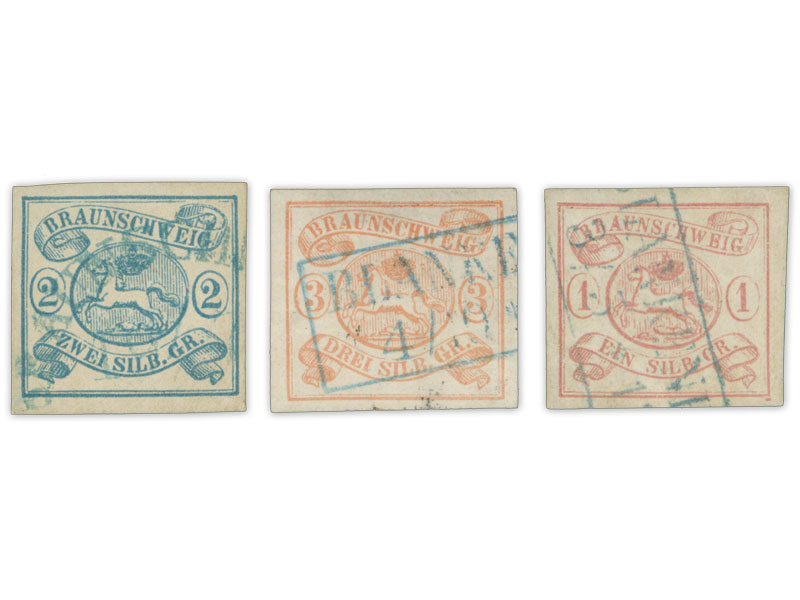 Altdeutschland, Herzogtum Braunschweig: Freimarken "Wappen im waagerechten Oval"