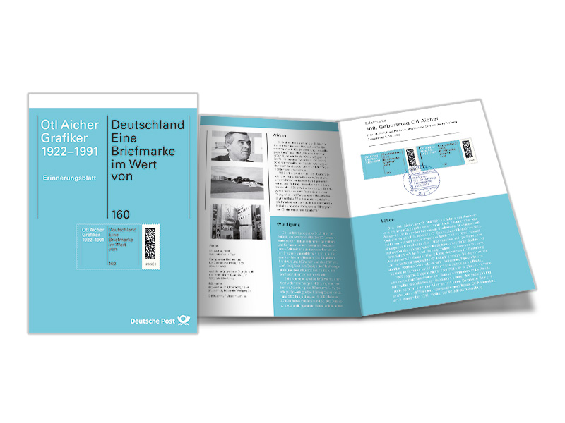 Erinnerungsblatt "100. Geburtstag Otl Aicher"