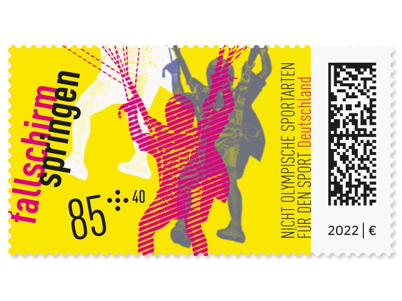 Nicht Olympische Sportarten - "Fallschirmspringen", Briefmarke zu 0,85 + 0,40 EUR, 10er-Bogen