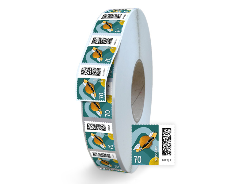 Brief auf Umlaufbahn, Briefmarke zu 0,70 EUR, 5000er-Rolle