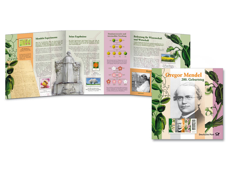 Schmuckblatt 200. Geburtstag Gregor Mendel