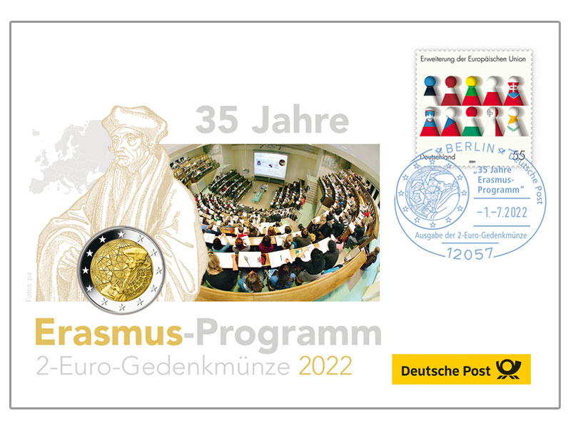Numisbrief "35 Jahre Erasmus-Programm"