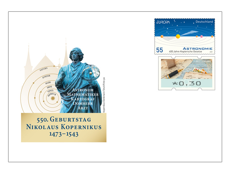 Gedenkbriefumschlag "550. Geburtstag Nikolaus Kopernikus"