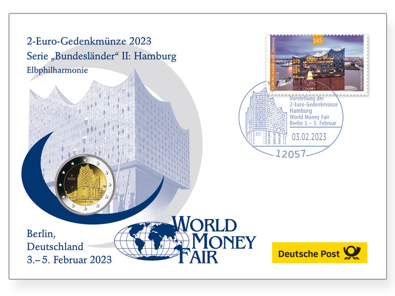 Gedenkbrief World Money Fair 2023: "Hamburg (Elbphilharmonie)"