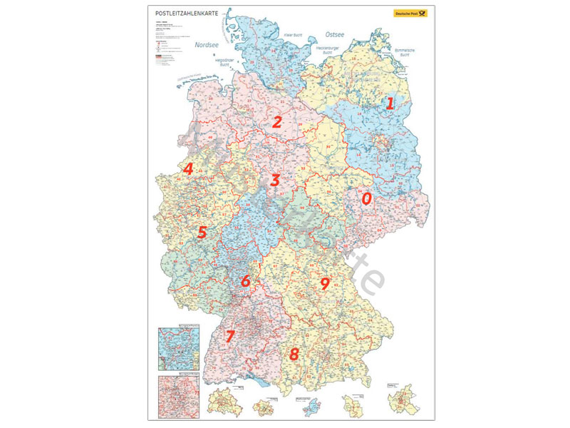 Postleitzahlenkarte Deutschland 