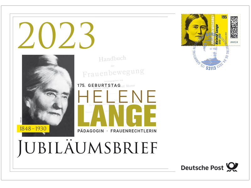 Jubilumsbrief "175. Geburtstag Helene Lange"