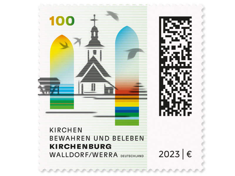 "Kirchen bewahren und beleben" Kirchenburg Walldorf/Werra, Briefmarke zu 1,00 EUR, 10er-Bogen