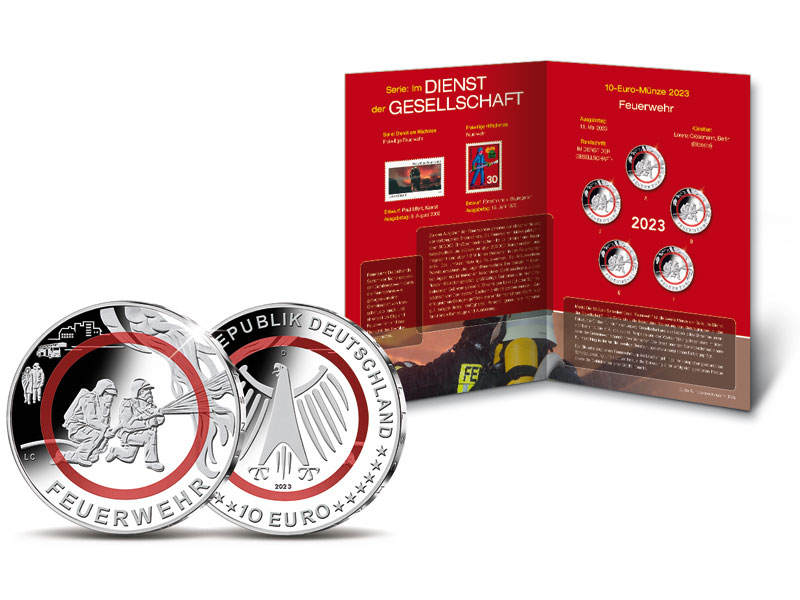 Numiskarte "Feuerwehr", Spiegelglanz
