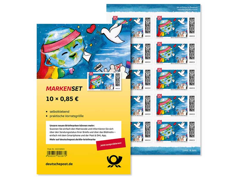 Setz ein Zeichen fr Demokratie, Briefmarke zu 0,85 EUR, 10er-Set