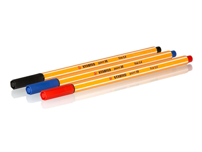 Bild Tintenschreiber &quotSchwan Stabilo Point 88&quot;, 3er-Set farbig sortiert