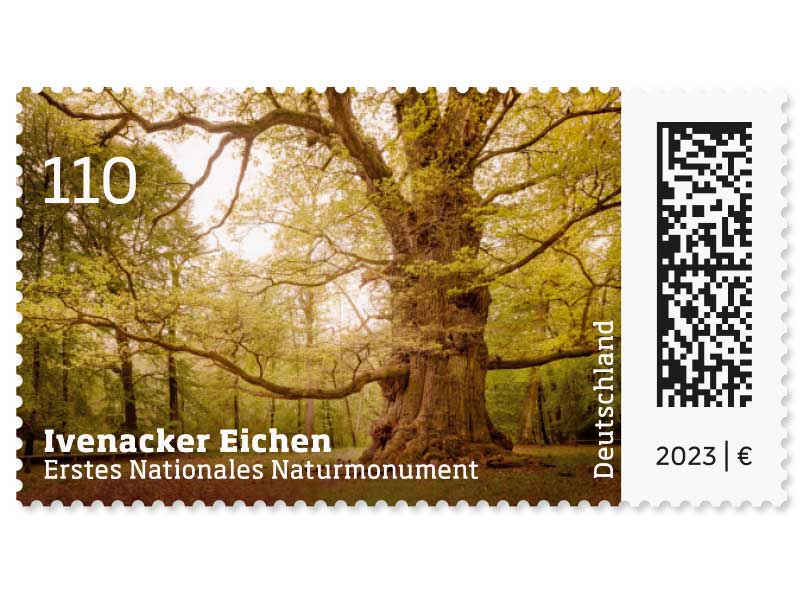 Ivenacker Eichen - Erstes Nationales Naturmonument, Briefmarke zu 1,10 EUR, 10er-Bogen