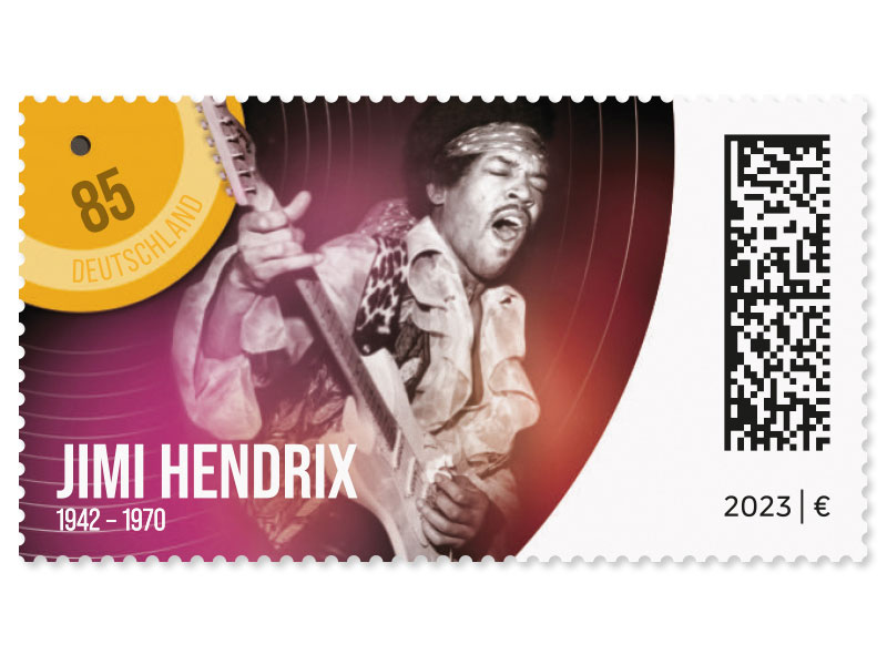 Jimi Hendrix&trade;, Briefmarke zu 0,85 EUR, 10er-Bogen