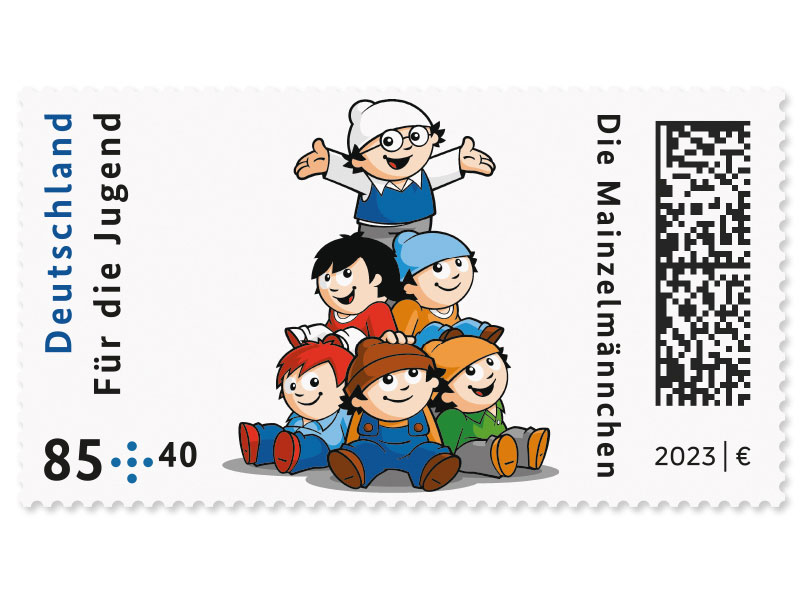 Die Mainzelmnnchen - "Pyramide", Briefmarke zu 0,85 + 0,40 EUR, 10er-Bogen