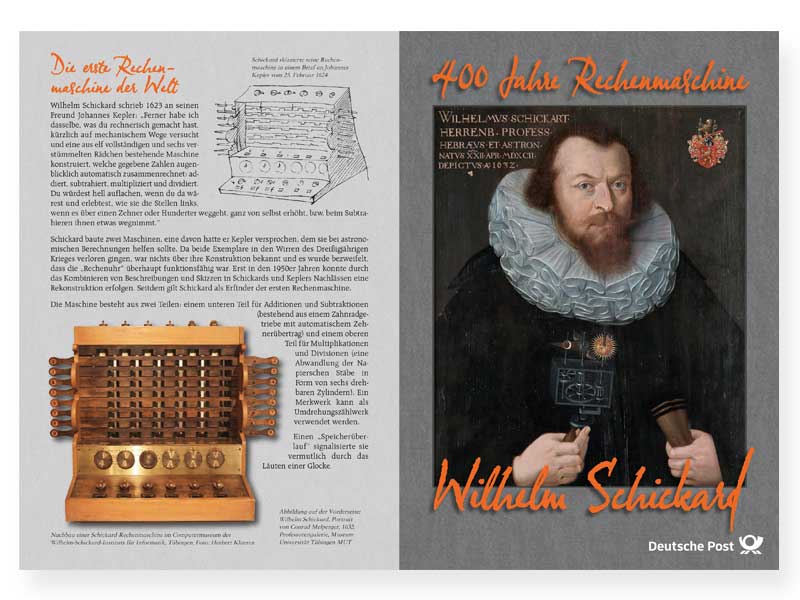 Erinnerungsblatt 400 Jahre Rechenmaschine Wilhelm Schickard