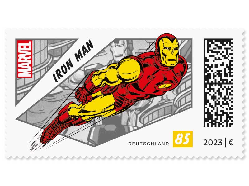 Iron Man, Briefmarke zu 0,85 EUR, 10er-Bogen